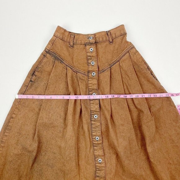 Vintage Sundance Brown Denim High Waist Skirt - Picture 8 of 8